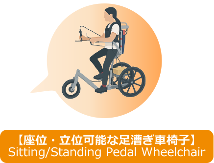 座位・立位可能な足漕ぎ車椅子